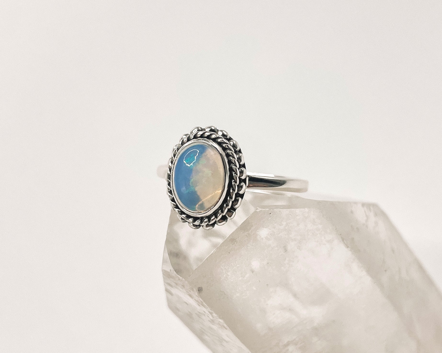 Anel Opala Etíope Prata 925 image 0