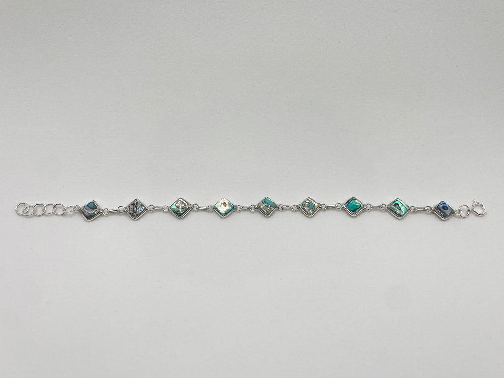 Pulseira Madrepérola e Abalone Dupla Face Quadrada Prata 925 image 6