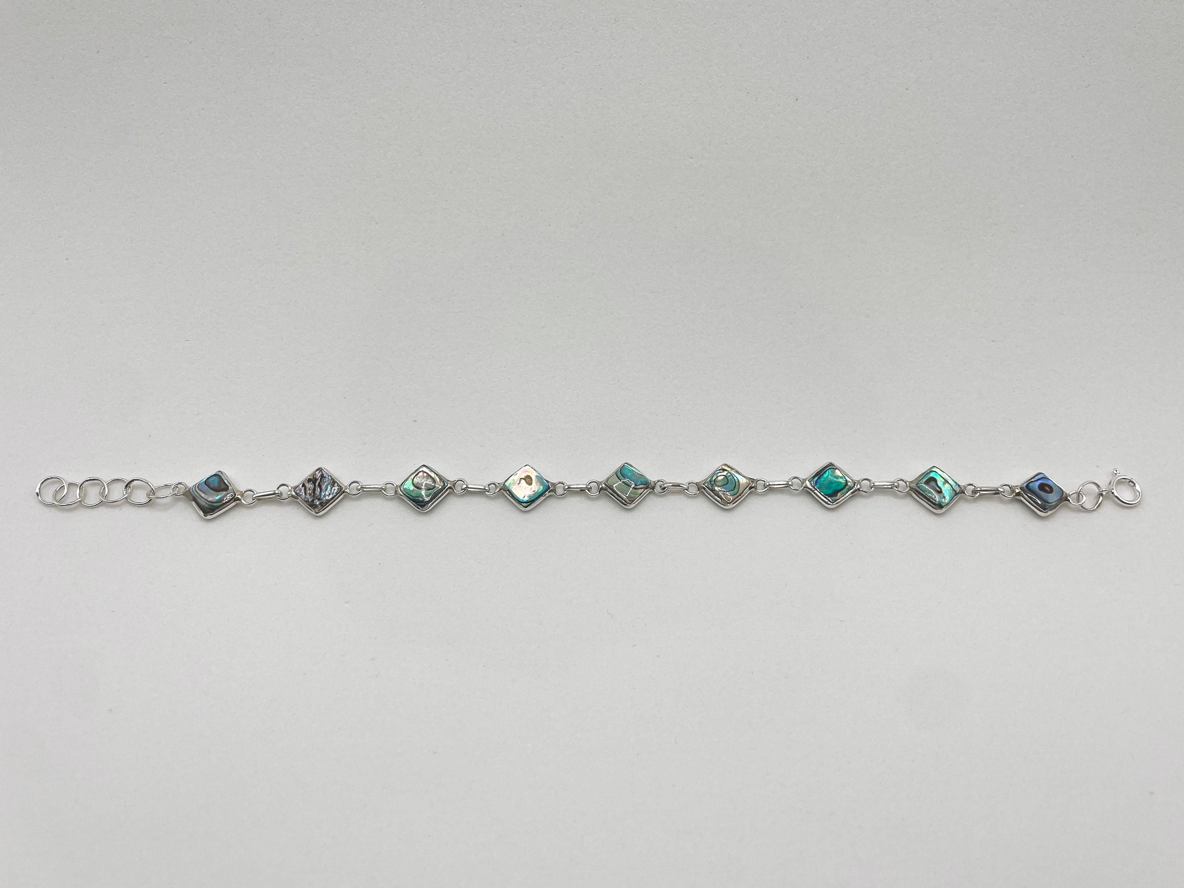 Pulseira Madrepérola e Abalone Dupla Face Quadrada Prata 925 image 6