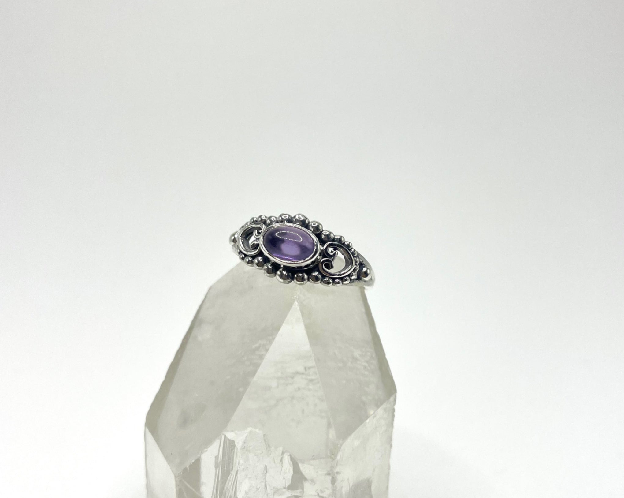 Anel Ametista Boho Prata 925 image 0