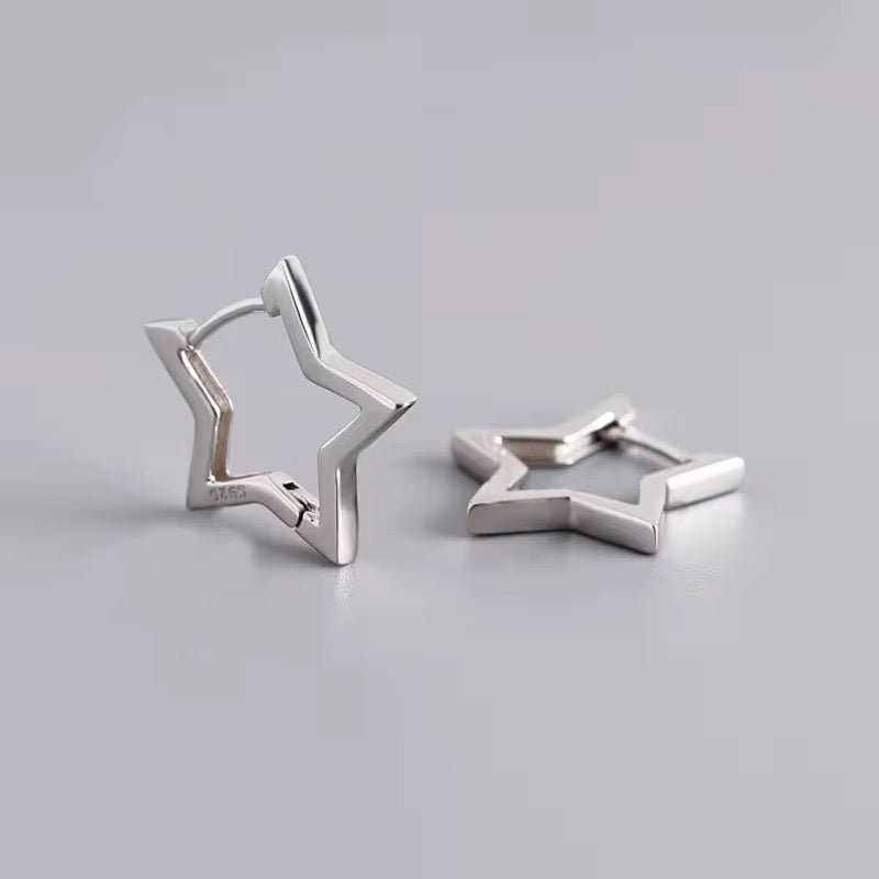 Brinco Argola Click Estrela Prata 925 ou Dourado image 6