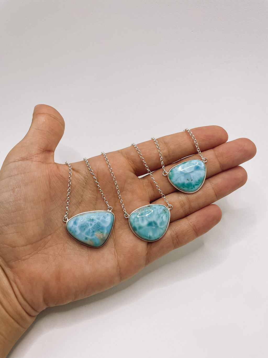 Colar Larimar Triângulo Prata 925 image 4