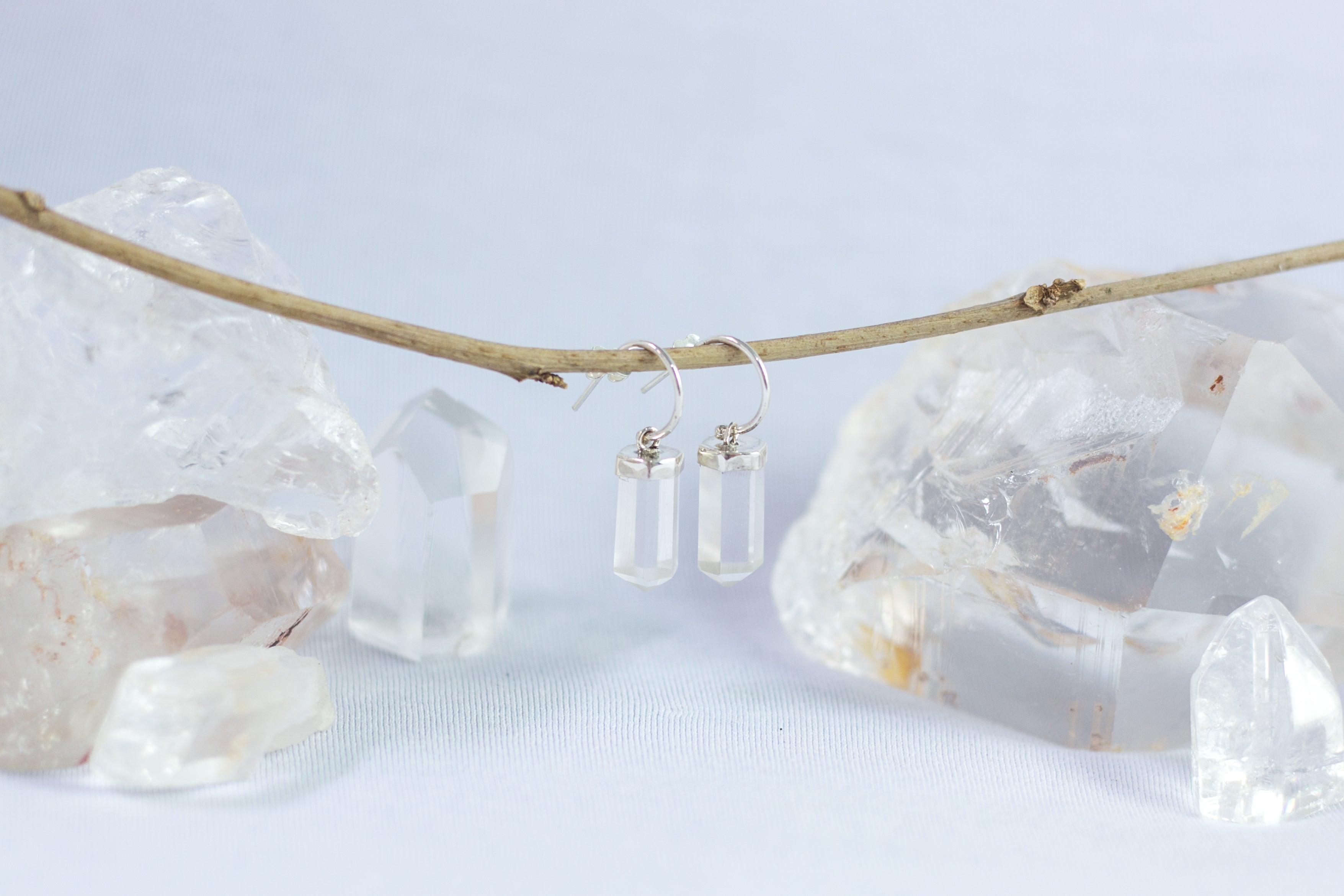 Brinco Argola Quartzo Transparente Prata 925 image 7