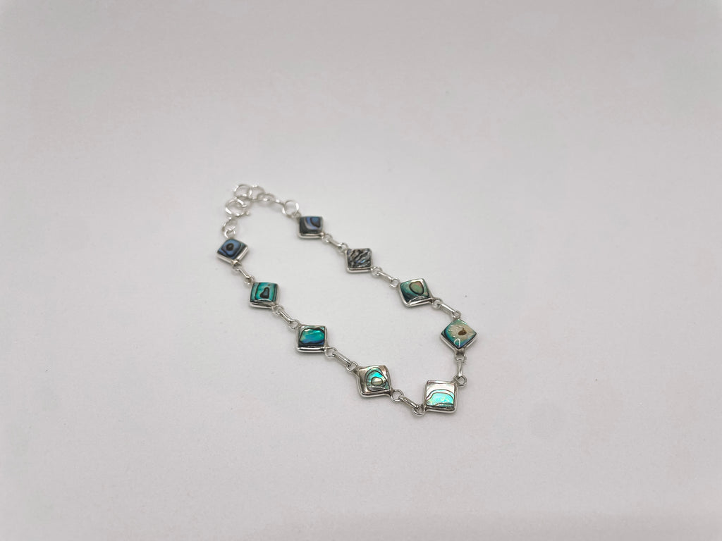 Pulseira Madrepérola e Abalone Dupla Face Quadrada Prata 925 image 4