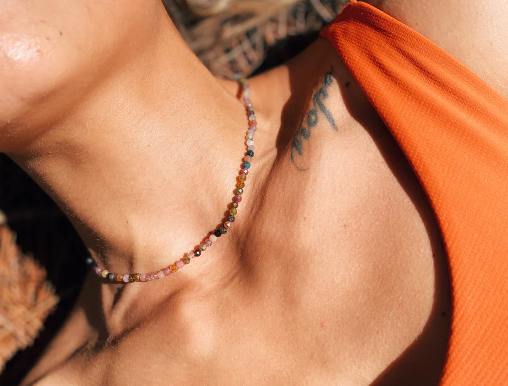 Choker de Turmalina Multicolor Prata 925 image 0