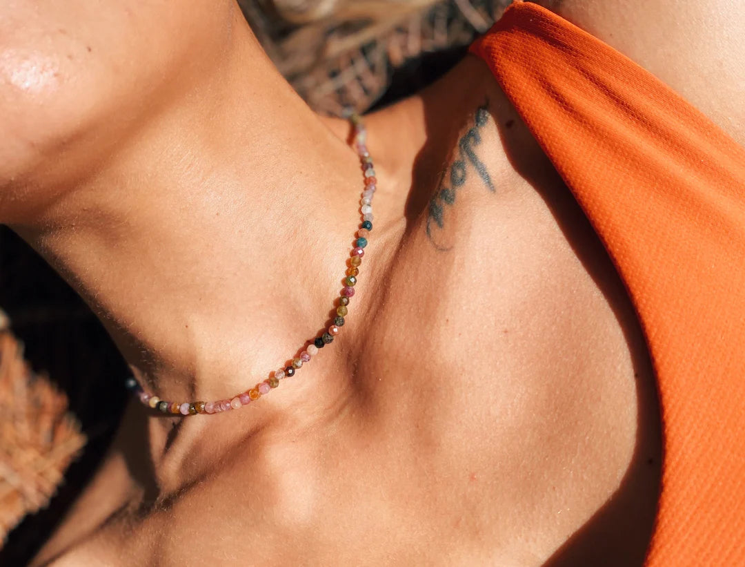 Choker de Turmalina Multicolor Prata 925 image 0