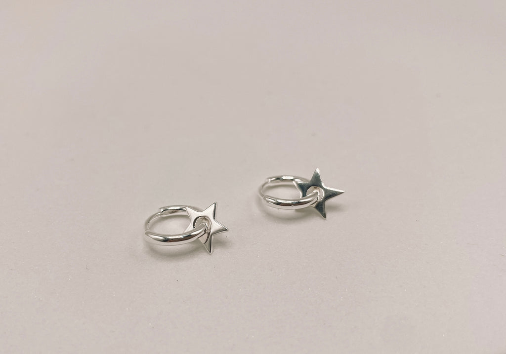 Brinco Argola com Estrela Prata 925 ou Dourado image 2