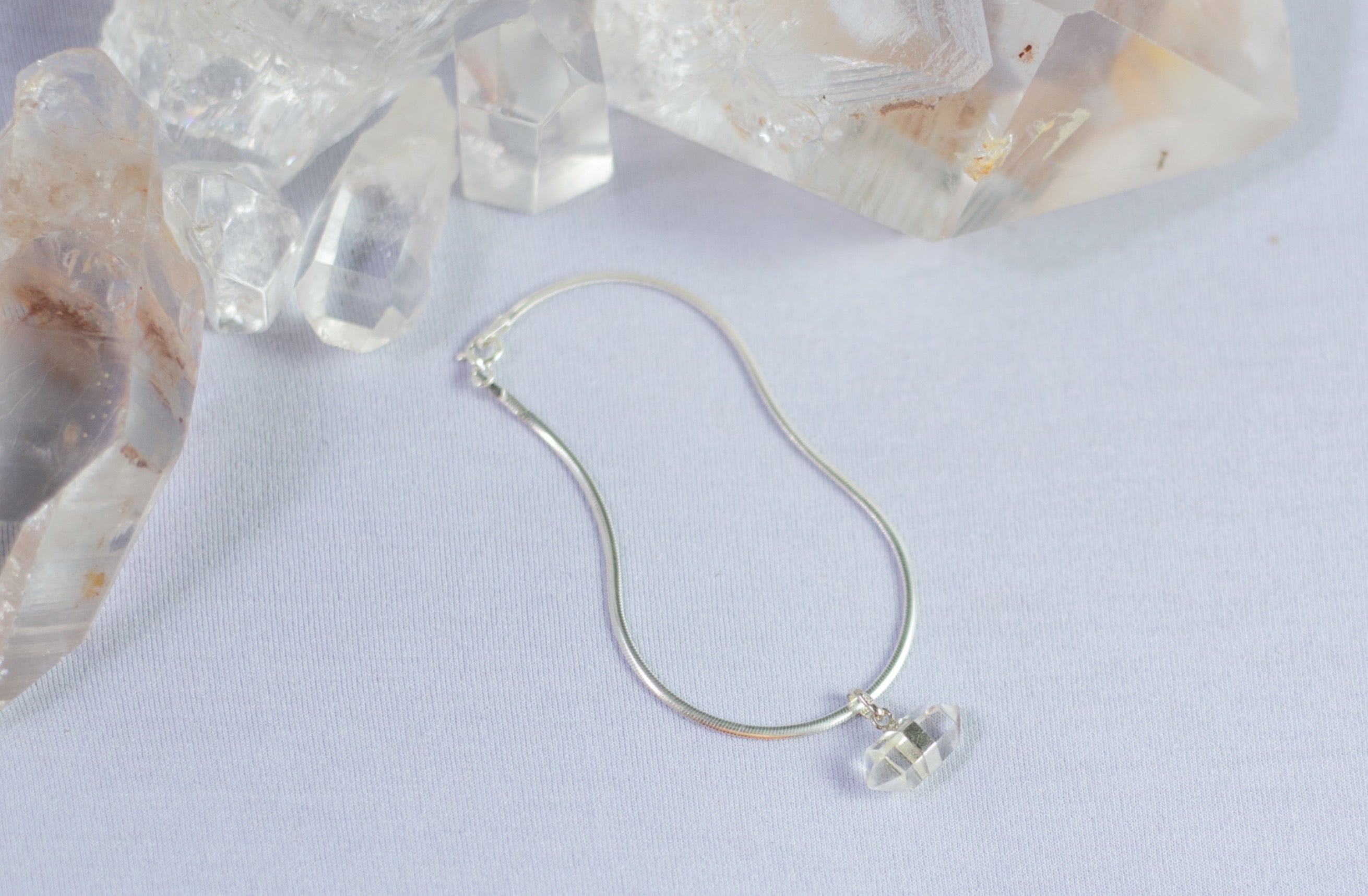 Pulseira Quartzo Transparente Prata 925 image 0