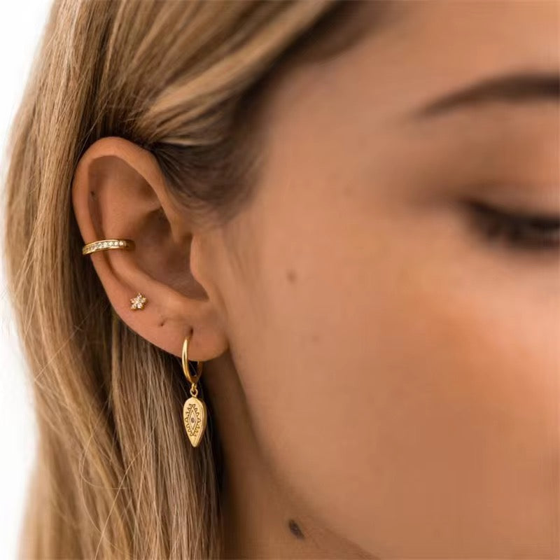 Brinco Argola Click com Olho Grego Prata 925 ou Dourado image 1