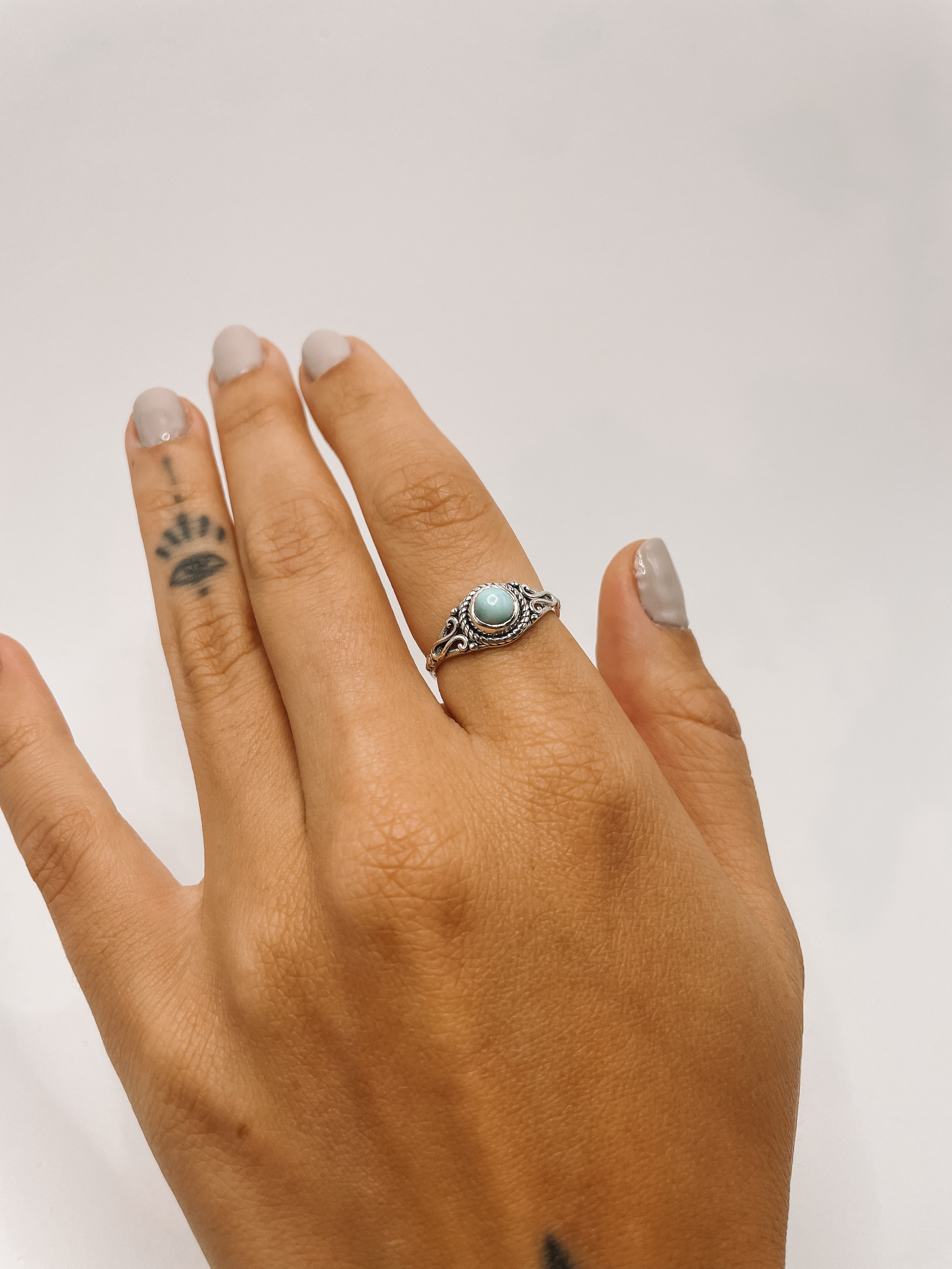 Anel Larimar Boho Prata 925 image 4