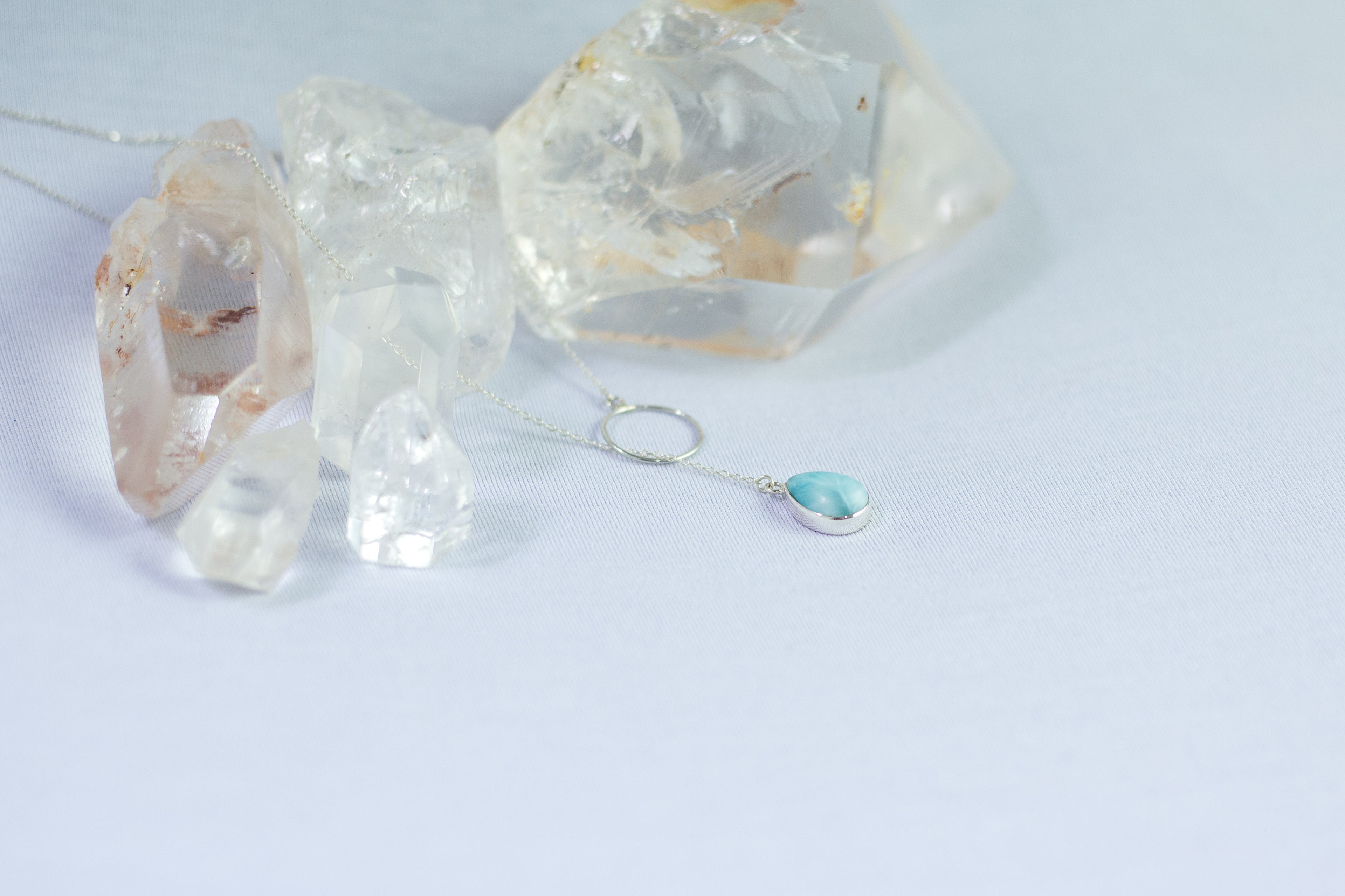 Colar Larimar Gota Prata 925 image 4