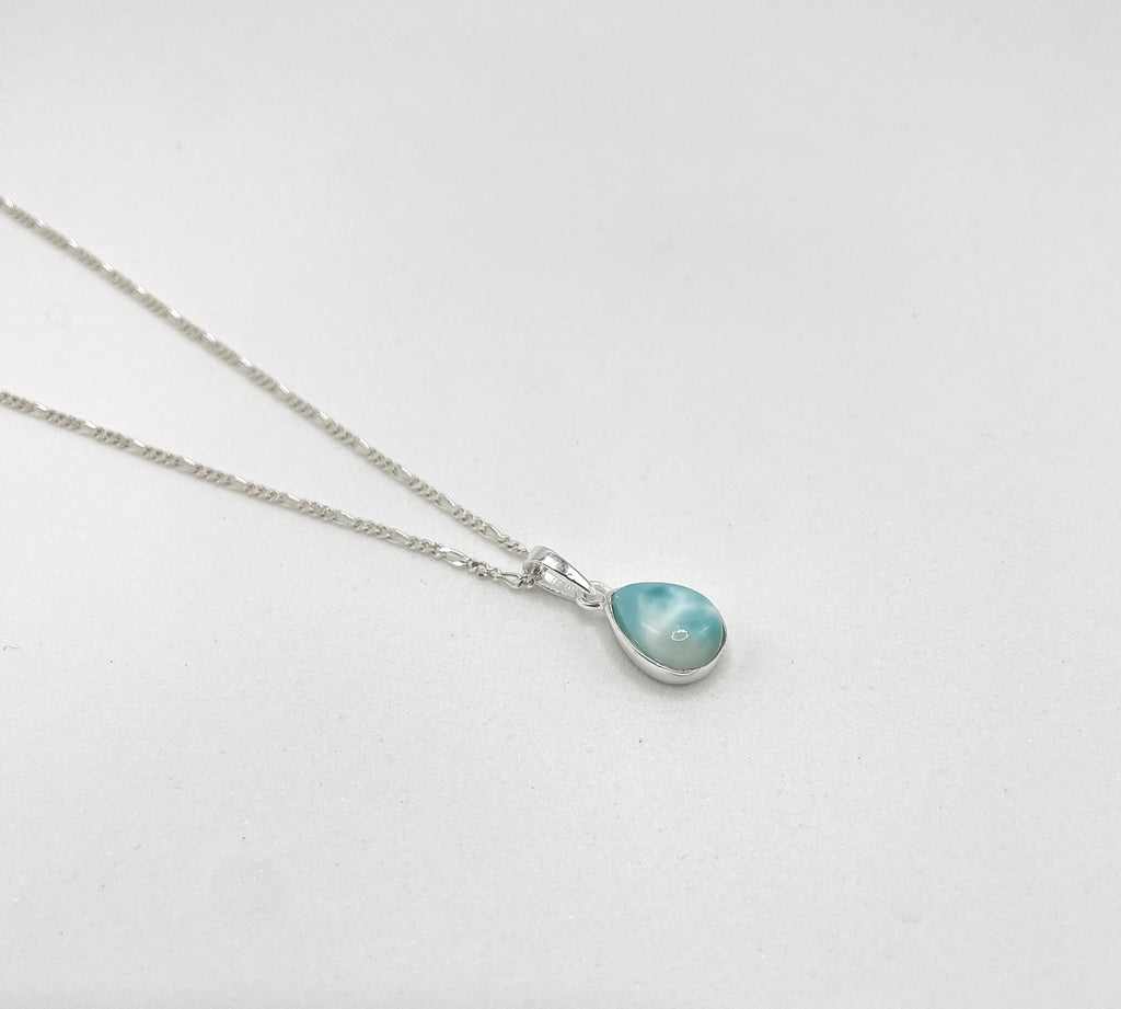 Colar Larimar Gota Prata 925 image 0
